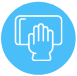 Hand gesture over smartphone icon