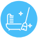 Cleaning supplies and bathtub